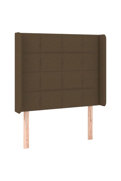 vidaxl Tăblie de pat cu LED, maro închis, 103x16x118/128 cm, textil