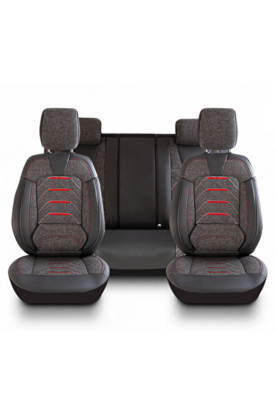 DELUXETUNING Set huse scaune auto universale, fata-spate, piele ecologica cu ...