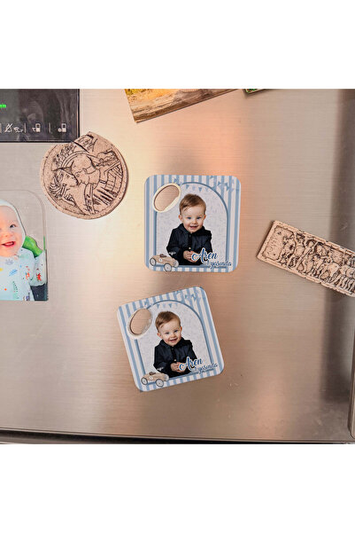 arslart Fotoğraflı Kişiye Özel Açacak Magnet Bardak Altlığı 20’li Erkek Bebek...