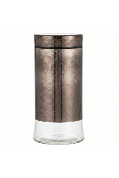 AKDC Brown Glass Storage Canister with Plastic Lid — 1 Litre