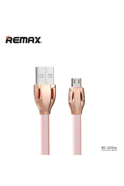 Remax Επίπεδο καλώδιο USB 2.0 σε micro USB, ροζ, 1μ (Laser)