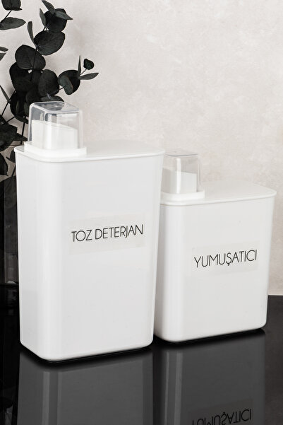 Dolkin Home Set of 2 Self-Scale Detergent Boxes with Labels 3000 ml - 2200 ml...