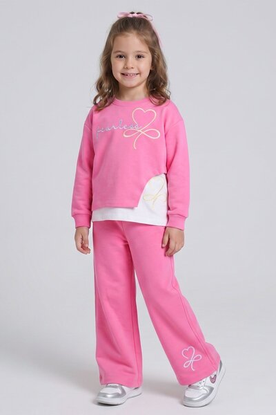 Dmb Girl's Tracksuit Set with Wide Legs, 3 Pieces