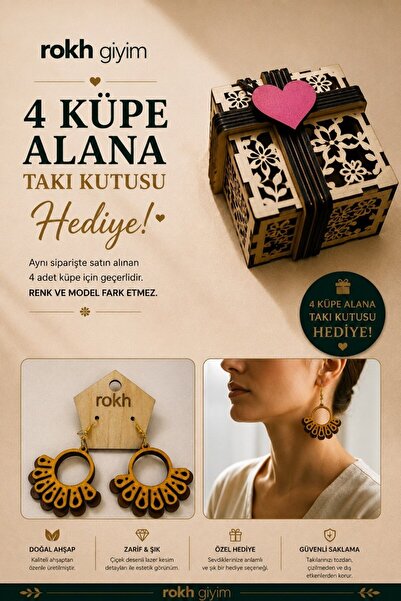 ROKH Women's Natural Wooden Design Earrings Gift