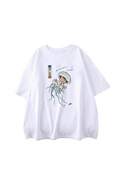 bellanova Unisex πολύχρωμο μπλουζάκι με στάμπα Oversize Streetwear Άνετη εφαρ...
