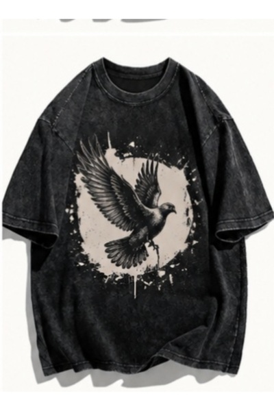 bellanova Unisex πολύχρωμο μπλουζάκι με στάμπα Oversize Streetwear Άνετη εφαρ...