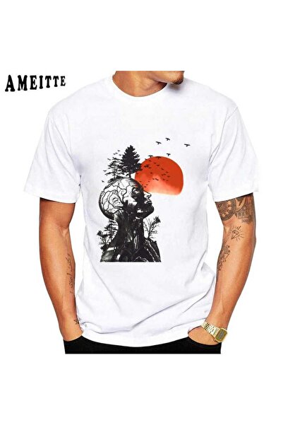 classy moda Unisex Colorful Oversize Printed T-Shirt Streetwear Comfortable F...