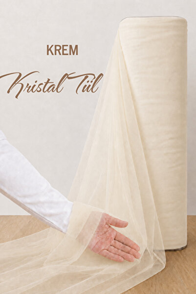 AZRA KINA Krem Süsleme Tülü, 1 METRE, Nişan Tülü Bohça Tülü, Gelin Damat Düğü...