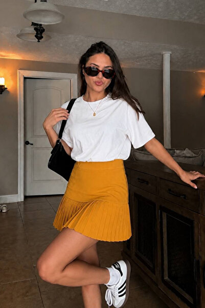 oshebu Women's Pleated Mini Skirt