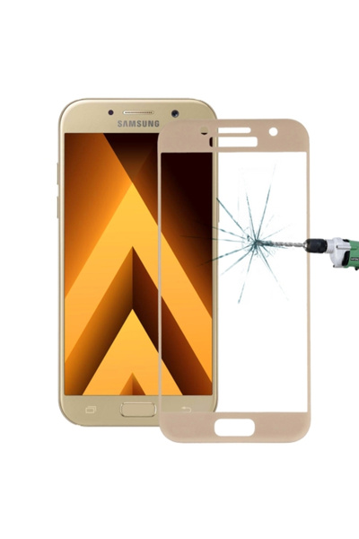 Samsung Πλήρης Κάλυψη Σκληρυμένο Γυαλί Χρυσό (Samsung Galaxy A3 2017)