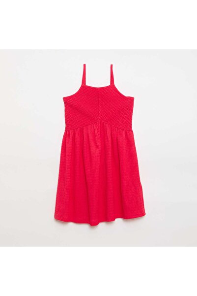 KIABI Solid Spaghetti Strap Dress PINK