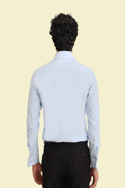 Picuardo Erkek Slim Fit Duble Manşet Pamuklu Kolay Ütülebilen İtalyan Gömlek