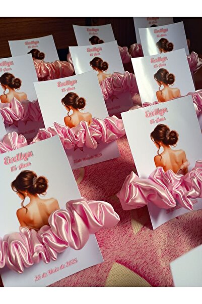 YU GIFT Toka Saten Pembe İsim Kartlı Kına Hediyelik 10 adet