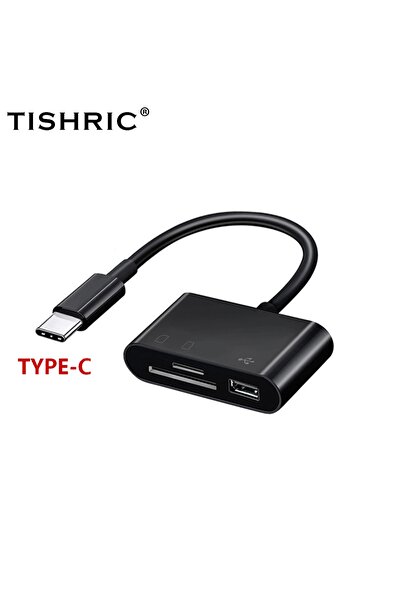 Choice5 Black TYPE-C TISHRIC Type C Micro USB Adapter USB TF SD Card Reader U...