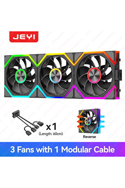 Choice6 JEYI A-RGB Other 3pcs BK REVERSR JEYI ARGB Chassis PC Fan Bearing Fan...