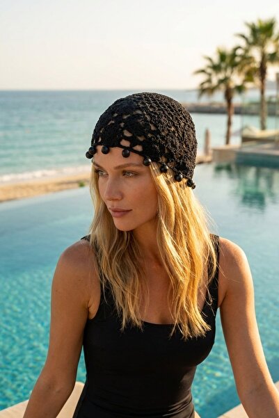 LAGRANZE Luna Natural Beaded Hand Knitted Beanie