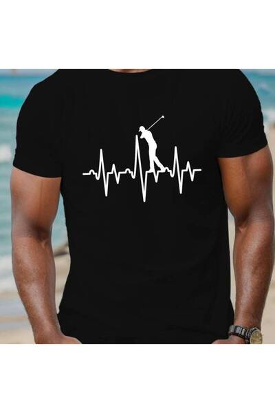 01THEONE Men's Short Sleeve T-Shirt Love Golf Print Casual Crew Neck Tees Sum...