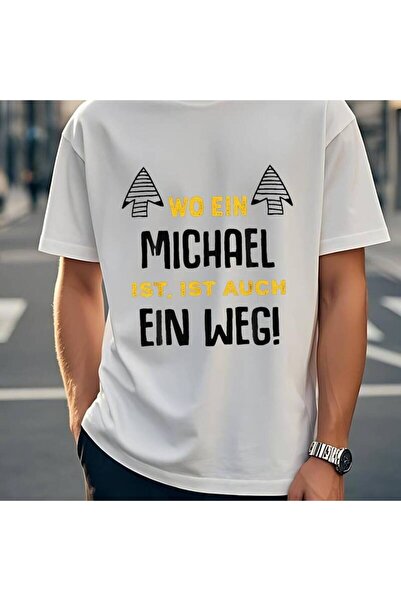 KYMC07 تي شيرت رجالي بطباعة مقتبسات ألمانية مضحكة - "Wo Michael Ist Ein Weg" ...