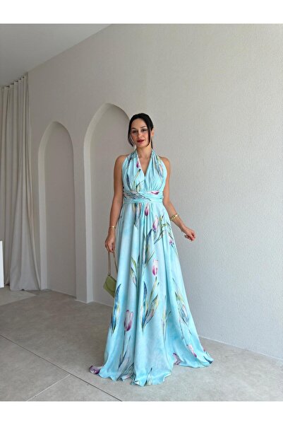 Mooi Butik Aure Maxi Dress 1658 - Blue