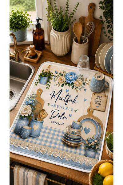 GNL HOME Su Emici Bulaşık Kurutma Matı 40 x 50