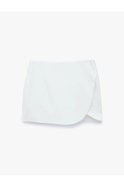 Koton Slim Fit Pocketed Double Breasted Super Mini Short Skirt