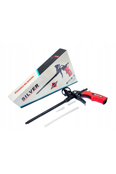 Silverina Pistol pentru spumă de montaj profesional, din teflon, argintiu, set.