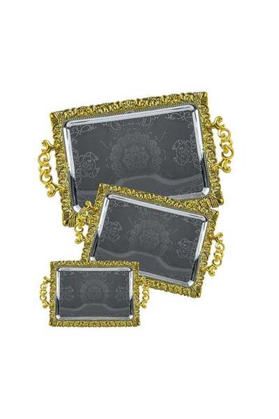 BASURRAH 3-piece serving tray set from Basurrah, elegant design, high quality...