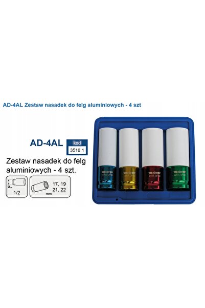 adler Set de capace pentru jante de aluminiu, 1/2 " 4e 17-22mm