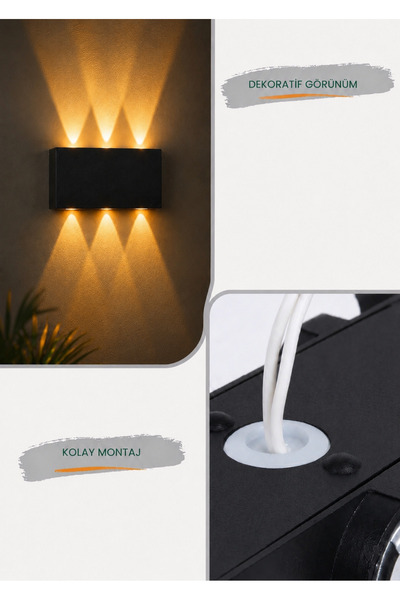 HANGAST AMBER Led Aplik Aydınlatma Çift Taraflı Led Dekoratif Duvar Aplik