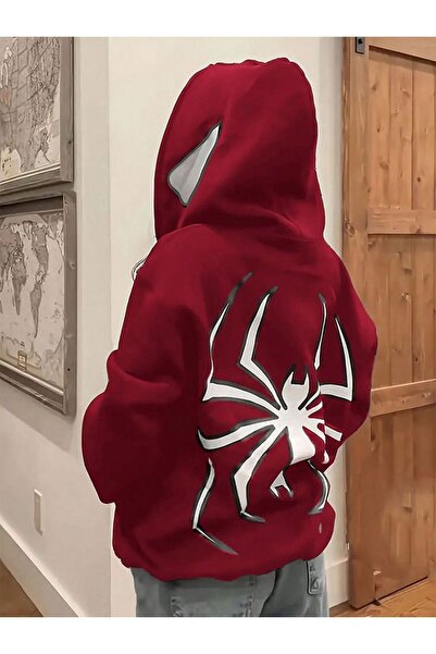 classy moda Unisex Back Graphic Printed Hooded 3-Thread Combed Cotton Sweatshirt