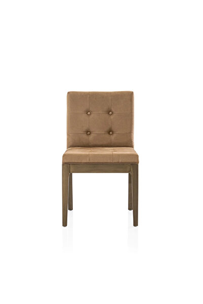 Midas Furniture LEATHER DINING CHAIR 86*51CM BROWN AND BEIGE