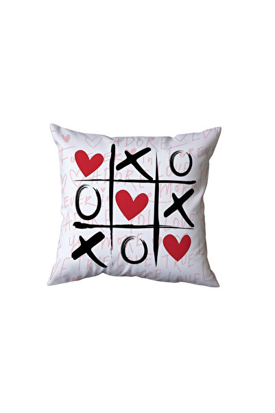 Beramussa Xox and Hearts Love Themed Pillow, Romantic Gift