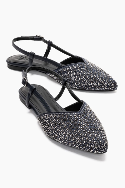LuviShoes Rexton Navy Blue Stone Women's Sandals