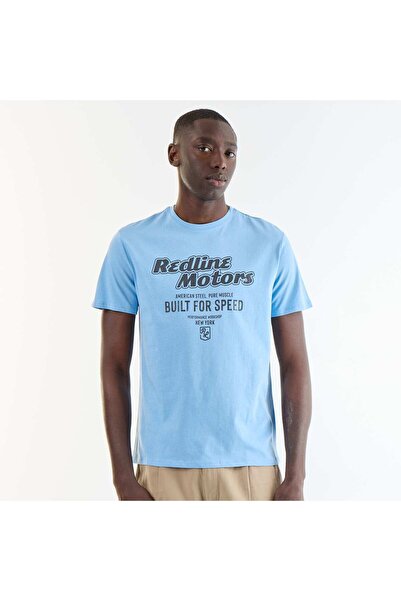 KIABI Short-sleeved graphic print T-shirt BLUE