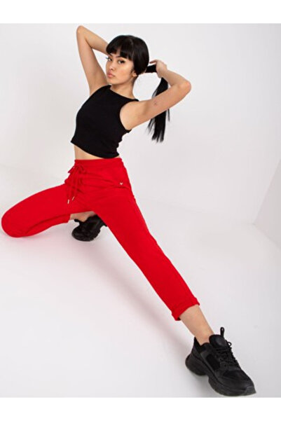 Basic Feel Good Pantaloni Trening Dama, BASIC FEEL GOOD, Bumbac, Sport, Rosu,...