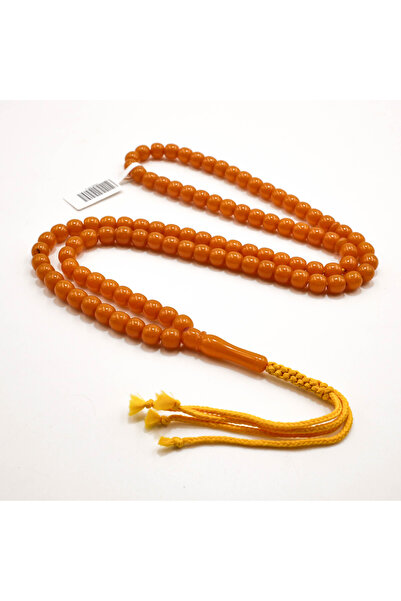 Generic Afghani Muski Rosary 99 Beads 7.5mm Vibrant Orange Prayer Beads Tasbi...