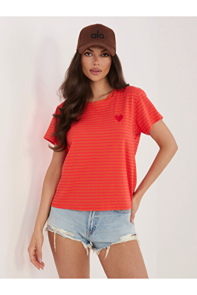 Italy Moda Γυναικείο Μίνι Μπλουζάκι, Ριγέ, ITALY MODA, Ροζ Casual Μοντέλο IT-...