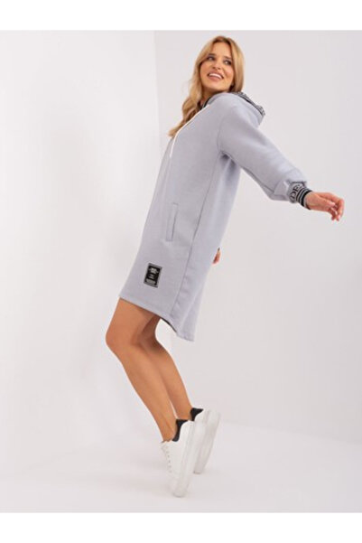 Relevance Γυναικεία Τουνίκ, RELEVANCE, Βαμβακερό, Φόρεμα Oversized, Γκρι, μον...