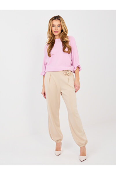 Italy Moda Pantaloni Dama Lunga, Elegant, ITALY MODA, Bej Eleganta
