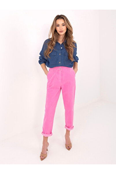Italy Moda Women's Pants, ITALY MODA, Cotton, Dark Pink, model MI-SP-2689.47