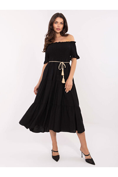 Italy Moda Γυναικείο Φόρεμα, ITALY MODA, Βισκόζη, Φόρεμα κλος, Μαύρο, μοντέλο...