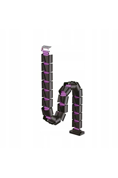 Spacetronik Organizator de cabluri tip șurub, 130cm, ghidaj negru