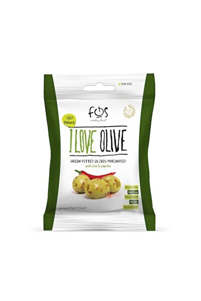 Fos Măsline verzi fără sâmburi marinate cu ardei iute și boia de ardei 60g