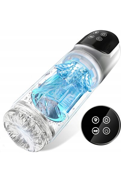 Lelex Masturbator masculin rotativ cu pompă de vid, 7 moduri de rotație, USB,...