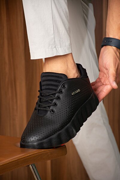 pabucmarketi Lace-Up Men's Shoes Sneakers Black (Black Sole)