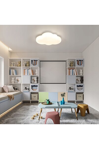 Goeco Plafonieră LED suspendată, albă, modernă, pentru living, dimmerabilă, c...
