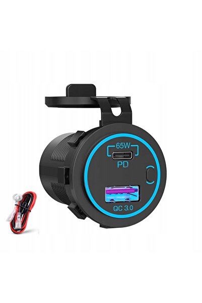 NO BRAND 65W 12V 24V încărcător auto USB priză de alimentare
