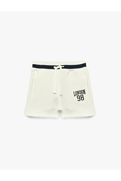 Koton Printed Detailed Elastic Waist Shorts with Pockets