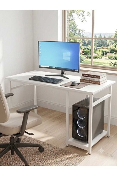 ROBOKİT Çalışma Masası Beyaz 140x60 Çalışma Masası, Bilgisayar Masası, Ofis M...
