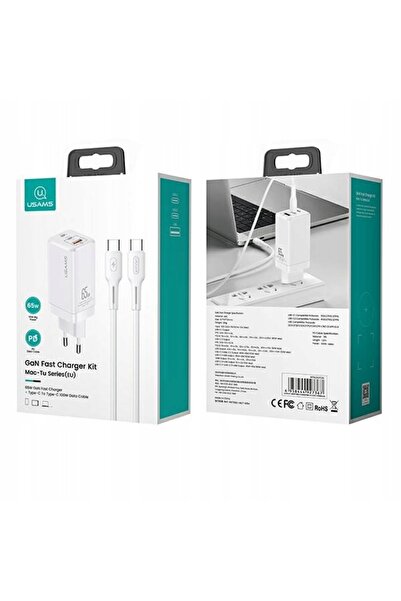 Usams ÎNCĂRCĂTOR DE REȚEA MT T33 2XUSB-C+USB GAN 65